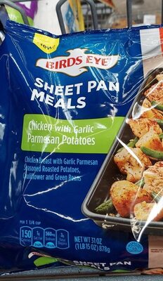Birds Eye Sheet Pan Meals, Chicken With Garlic Parmesan Potatoes, Frozen Meal, 31 oz Family Size Bag