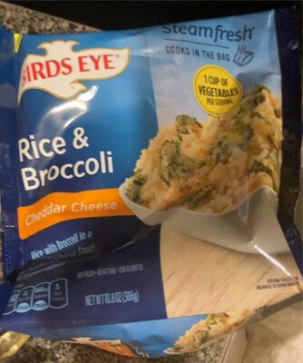 Birds Eye Steamfresh Rice and Broccoli Cheddar Cheese, Frozen Rice, 10.8 OZ Bag