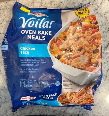 Birds Eye Voila! Oven Bake Meals, Chicken Taco Frozen Meal, 35 OZ Bag
