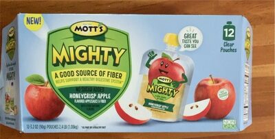 No Sugar Added Honeycrisp Apple Flavored Applesauce & Fiber, Honey; Apple