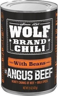 Wolf Brand Angus With Beans Chili, 31g Protein Per Serving, 15 oz. Can