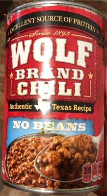 Wolf Brand Chili No Beans, Chili Without Beans, 15g Protein Per Serving, 38.5 oz. Can