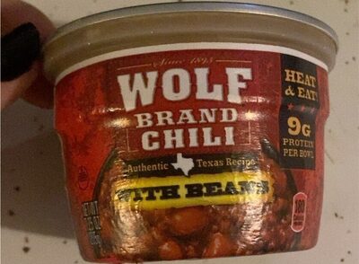 Wolf Brand Chili With Beans, 9g Protein Per Serving, Microwaveable, 7.25 oz. Bowl