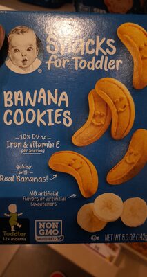 GERBER SNACK FOR TODDLER Banana Cookies 5oz Box
