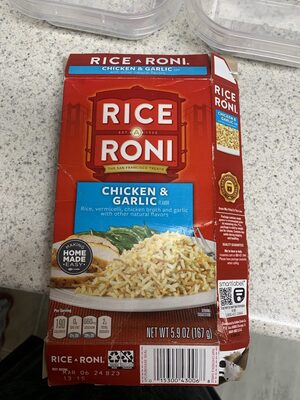 Chicken & Garlic Flavor Rice, Vermicelli, Chicken Broth And Garlic, Chicken & Garlic