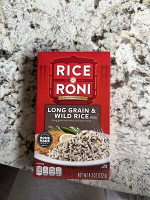 Rice A Roni Long Grain & Wild Rice 4.3 Ounce Paper Box