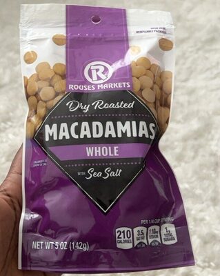 Dry Roasted Whole Macadamias With Sea Salt, Dry Roasted With Sea Salt