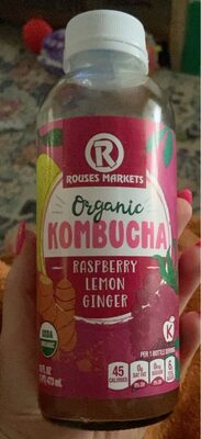 Raspberry Lemon Ginger Organic Kombucha, Raspberry Lemon Ginger