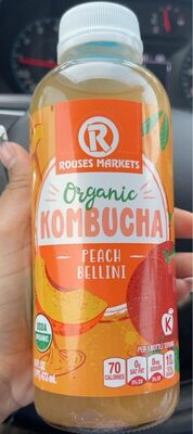 Peach Bellini Organic Kombucha, Peach Bellini