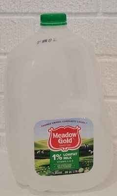 Meadow Gold Milk 1% Lowfat Gallon Plastic Jug