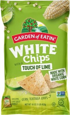 White Corn Tortilla Chips With A Touch Of Lime, White With A Touch Of Lime