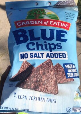 Blue No Salt Added Corn Tortilla Chips, Blue