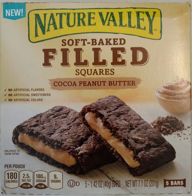 Soft-Baked Filled Squares, Cocoa Peanut Butter