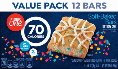 Fiber One Birthday Cake Baked Bar 12 Count