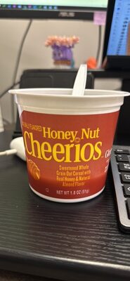 Honey Nut Cheerios Whole Grain Oats Gluten Free Breakfast Cereal Cup