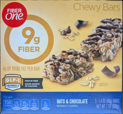Fiber One Bar Oats and Chocolate Chewy Bars 5 Count