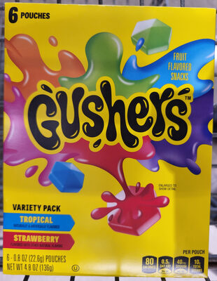 Gushers Strawberry Splash and Tropical Flavored 6 Count