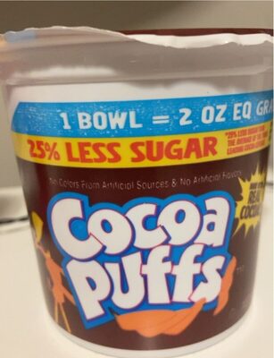 Cocoa Puffs 25% Less Sugar Breakfast Cereal Bowlpak