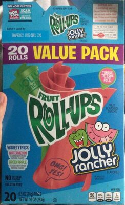 Jolly Rancher Green Apple and Watermelon Fruit Roll-Ups 20 Count