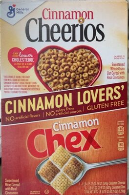Cinnamon Chex and Cinnamon Cheerios Cereal 2 Pack