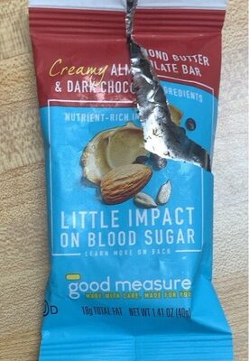 Good Measure Creamy Almond Butter and Dark Chocolate Bar