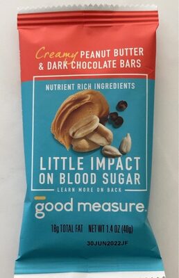 Good Measure Creamy Peanut Butter and Dark Chocolate Bar