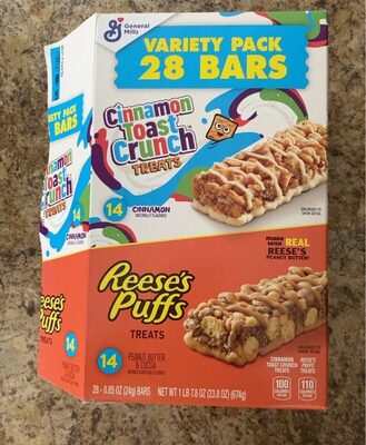 Cinnamon Toast Crunch and Reese's Puffs Treat Bars 28 Count