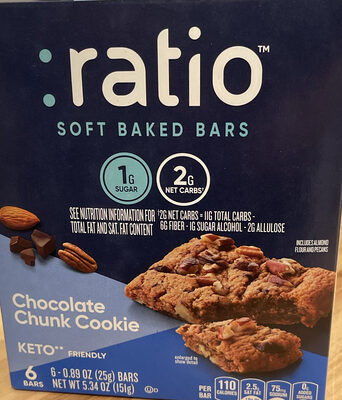 :ratio Keto Friendly Chocolate Chunk Cookie Soft Bakes 6 Count