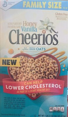 Honey Vanilla Sweetened Whole Grain Oat Cereal, Honey; Vanilla