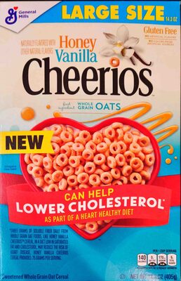 Honey Vanilla Sweetened Whole Grain Oat Cereal, Honey; Vanilla