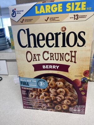 Cheerios Berry Oat Crunch Breakfast Cereal Family Size