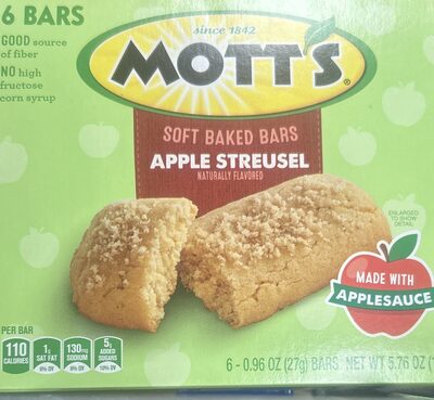 Mott's Soft Baked Apple Streusel Bars 6 Count