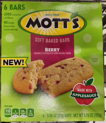 Mott's Soft Baked Berry Bars 6 Count