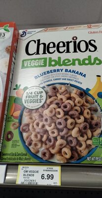 Cheerios Veggie Blends Blueberry Banana Breakfast Cereal