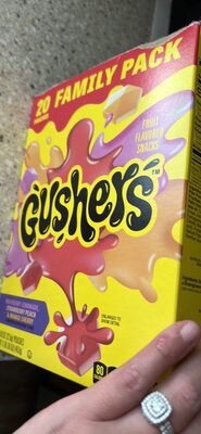 Gushers Raspberry Lemonade, Strawberry Peach & Orange Cherry Fruit Flavored Snacks 20 Count Family Pack