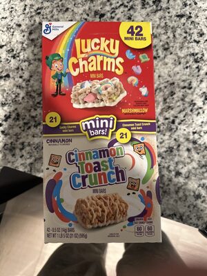 Lucky Charms and Cinnamon Toast Crunch Mini Treat Bars Variety Pack 42 Count