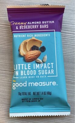 Good Measure Creamy Almond Butter and Blueberry Bar