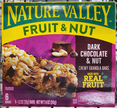Nature Valley Fruit & Nut Dark Chocolate & Nut Chewy Trail Mix Granola Bars 6 Count