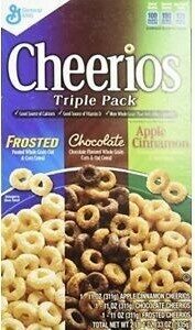 Cheerios Cereal Triple Pack; Frosted/Chocolate/Apple Cinnamon