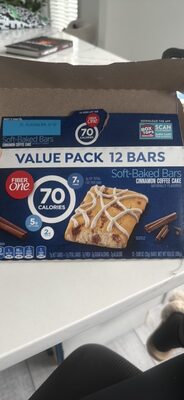 Fiber One 70 Calorie Cinnamon Coffee Cake Snack Bars 12 Count