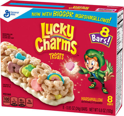 Lucky Charms Marshmallow Treat Cereal Bars 8 Count