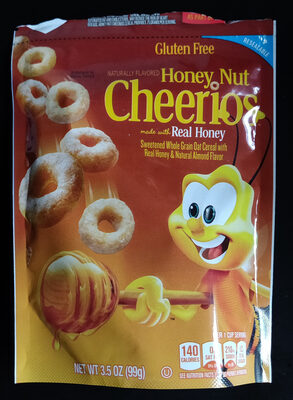 Honey Nut Cheerios Gluten Free Breakfast Cereal Resealable Bag