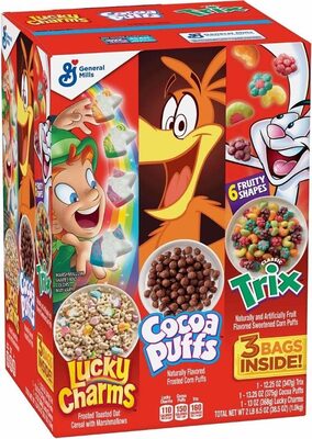 Kid Cereal Triple Pack: Lucky Charms, Trix, Cocoa Puffs