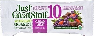 Cacao+Acai With Goji Berries + Cashews Organic Antioxidant Bars, Cacao+Acai With Goji Berries + Cashews