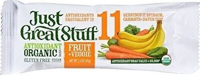 Fruit + Veggie With Cashews, Bananas + Kale Organic Antioxidant Bars, Fruit + Veggie