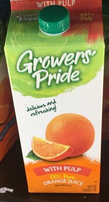 100% Pure Orange Juice From Concentrate With Pulp, Orange