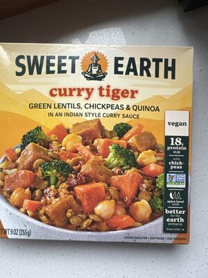 Curry Tiger Green Lentils, Chickpeas & Quinoa In An Indian Style Curry Sauce, Curry Tiger