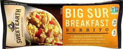 Big Sur Breakfast Seasoned Tofu Scramble, Savory Potato & Seitan Burrito, Big Sur Breakfast