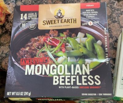 Awesome Mongolian Beefless With Plant-Based Awesome Grounds Made With Snap Peas, Peppers, Water Chestnuts & Carrots, Awesome Mongolian Beefless