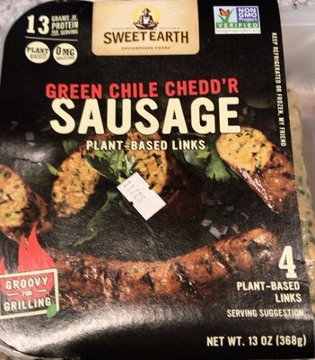 Green Chile Chedd'R Sausage Plant-Based Links, Green Chile Chedd'R